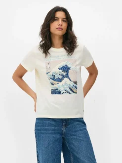 T-shirt z okrągłym dekoltem Katsushika