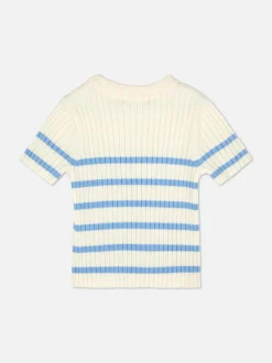 T-shirt z prążkowanej dzianiny