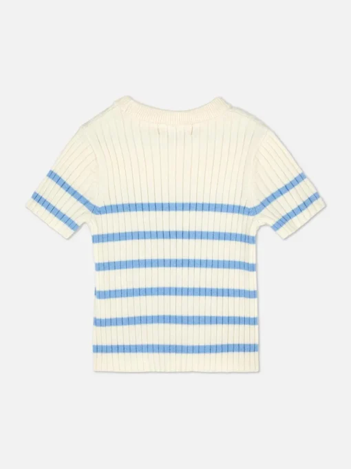 T-shirt z prążkowanej dzianiny