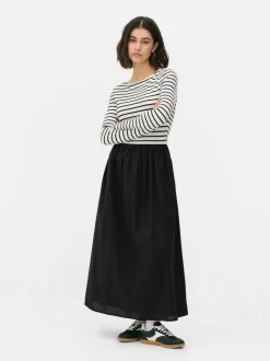 T-shirtowa sukienka midi 2 w 1