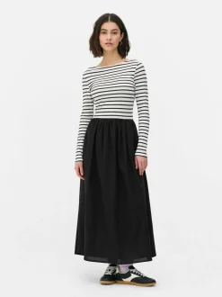 T-shirtowa sukienka midi 2 w 1