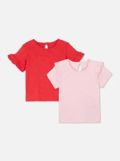 T-shirty wykończone falbankami, 2 szt.