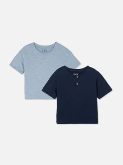 T-shirty z tkaniny o nieregularnym splocie, 2 szt.