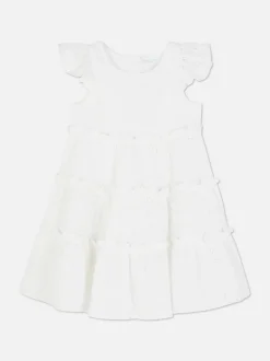 Warstwowa sukienka z haftem