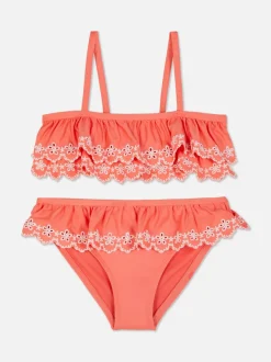 Warstwowe bikini z haftem angielskim