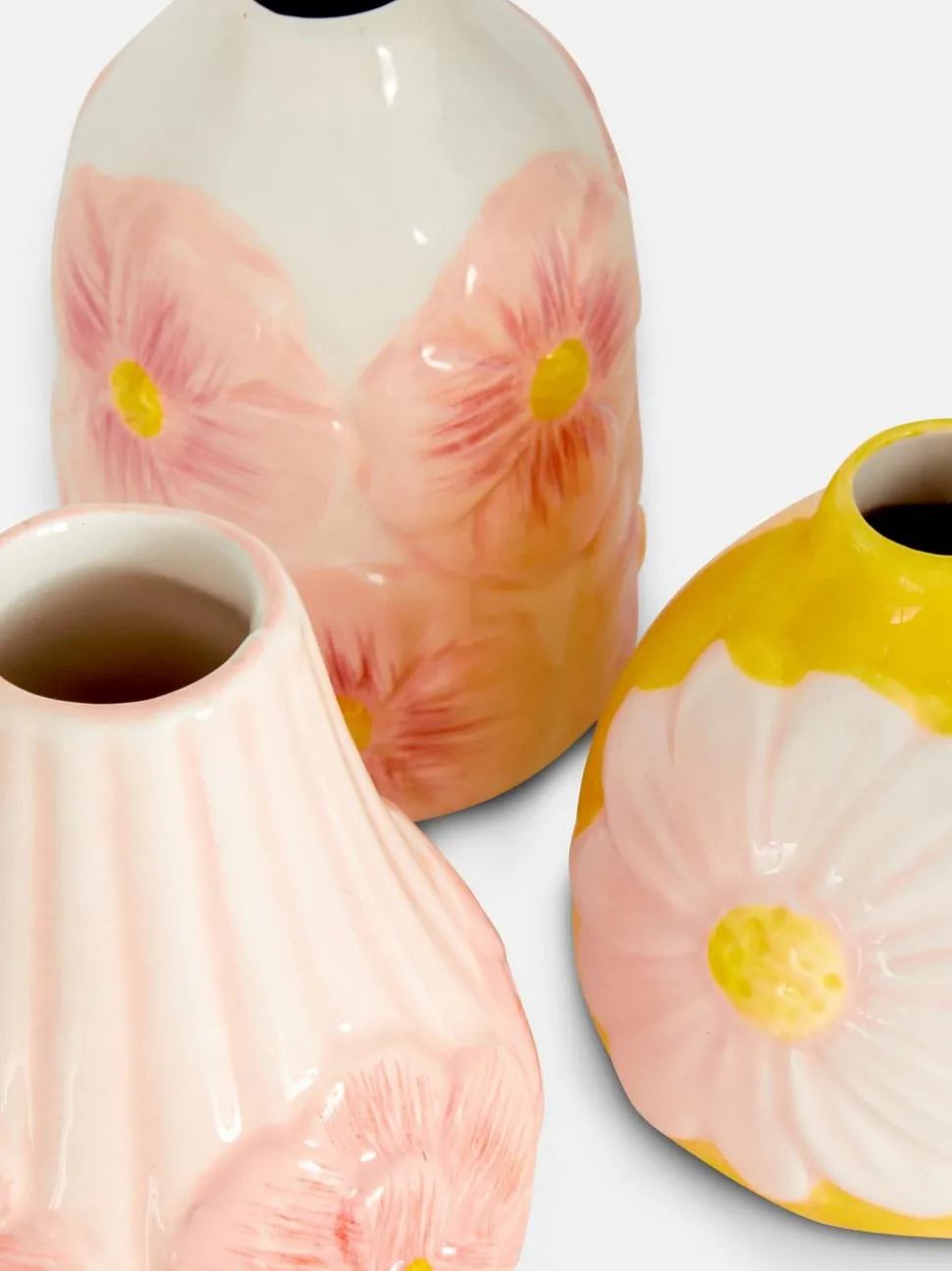 Wazony z kwiatowym wzorem, 3 szt.