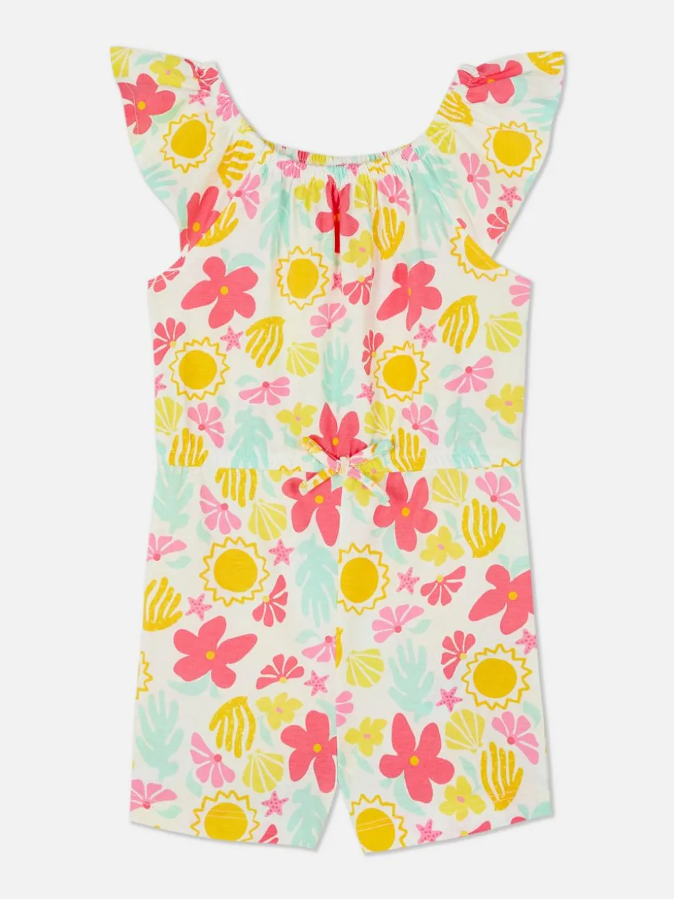 Wzorzysty krótki kombinezon na lato