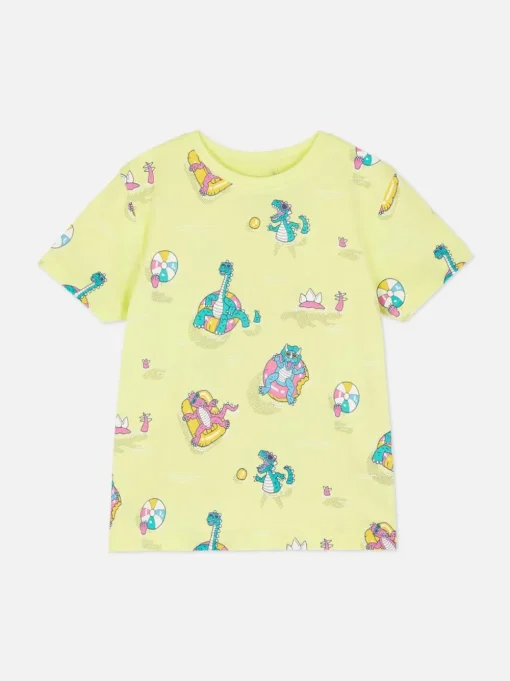 Wzorzysty T-shirt z krótkim rękawem