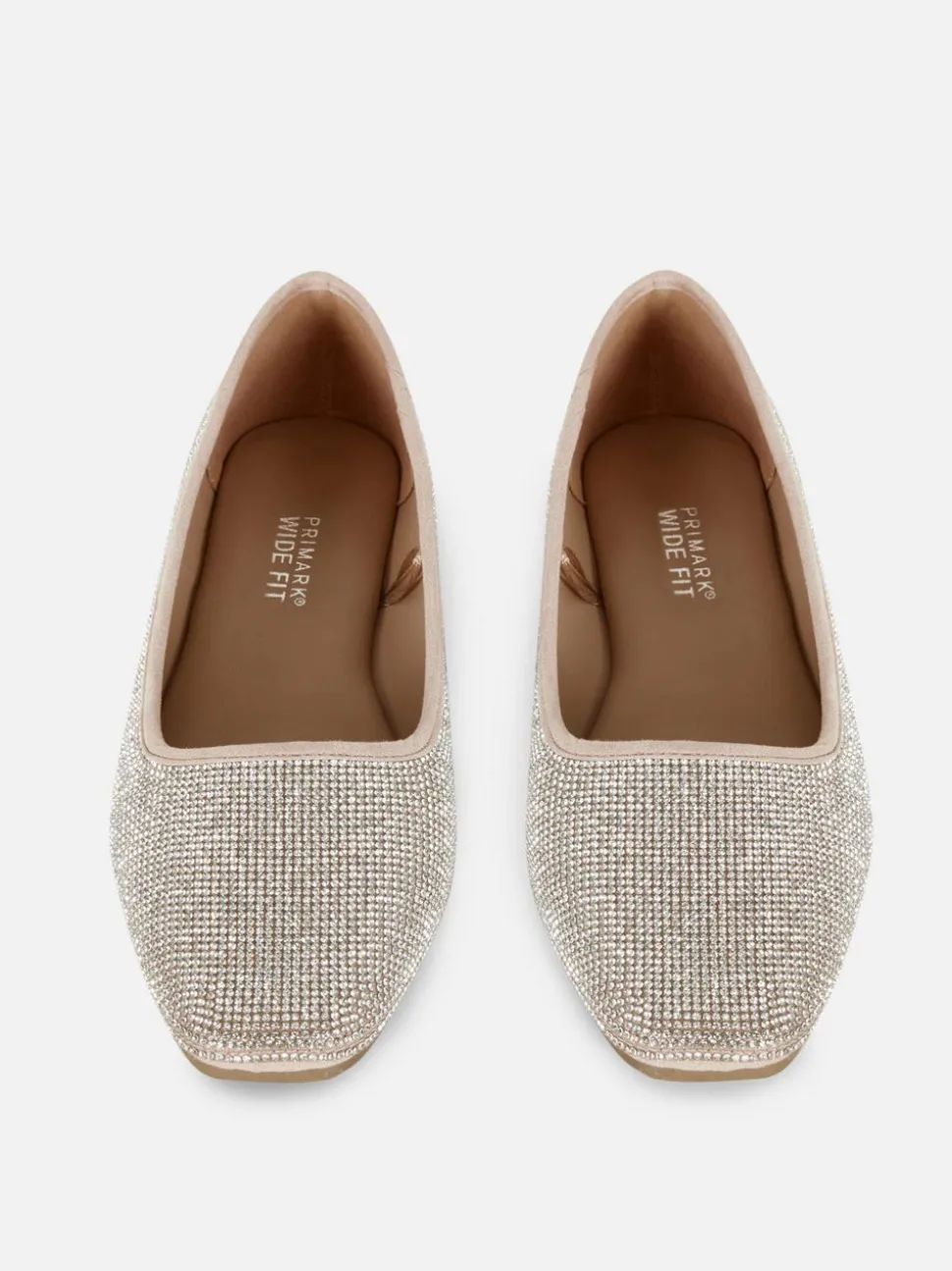 Zdobione szerokie baleriny z kwadratowym noskiem