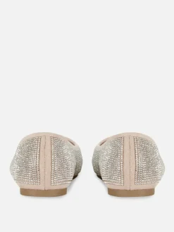 Zdobione szerokie baleriny z kwadratowym noskiem