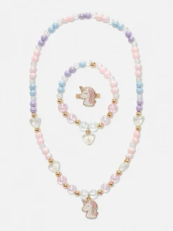 Zestaw biżuterii z motywem jednorożca, 3 szt.