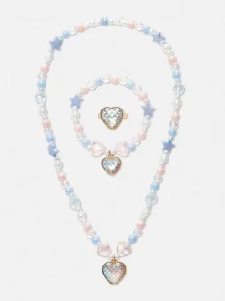 Zestaw biżuterii z motywem serca, 2 szt.