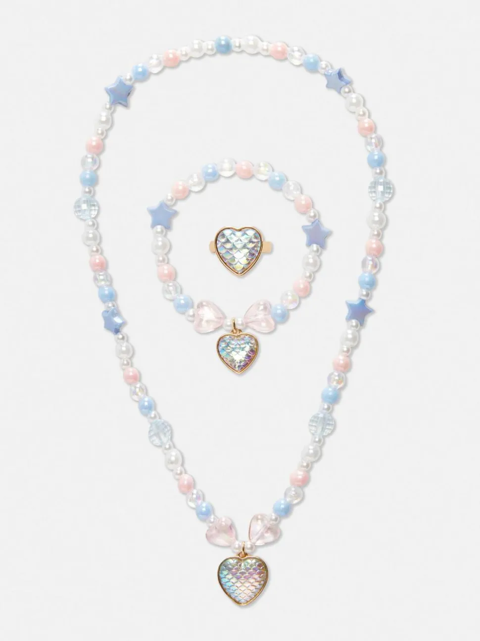 Zestaw biżuterii z motywem serca, 2 szt.