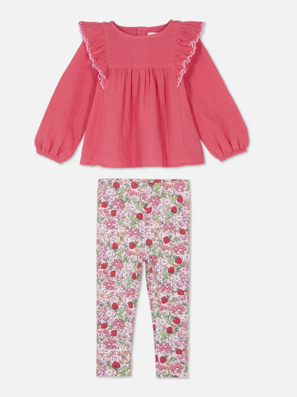 Zestaw z bluzką i legginsami w kwiaty