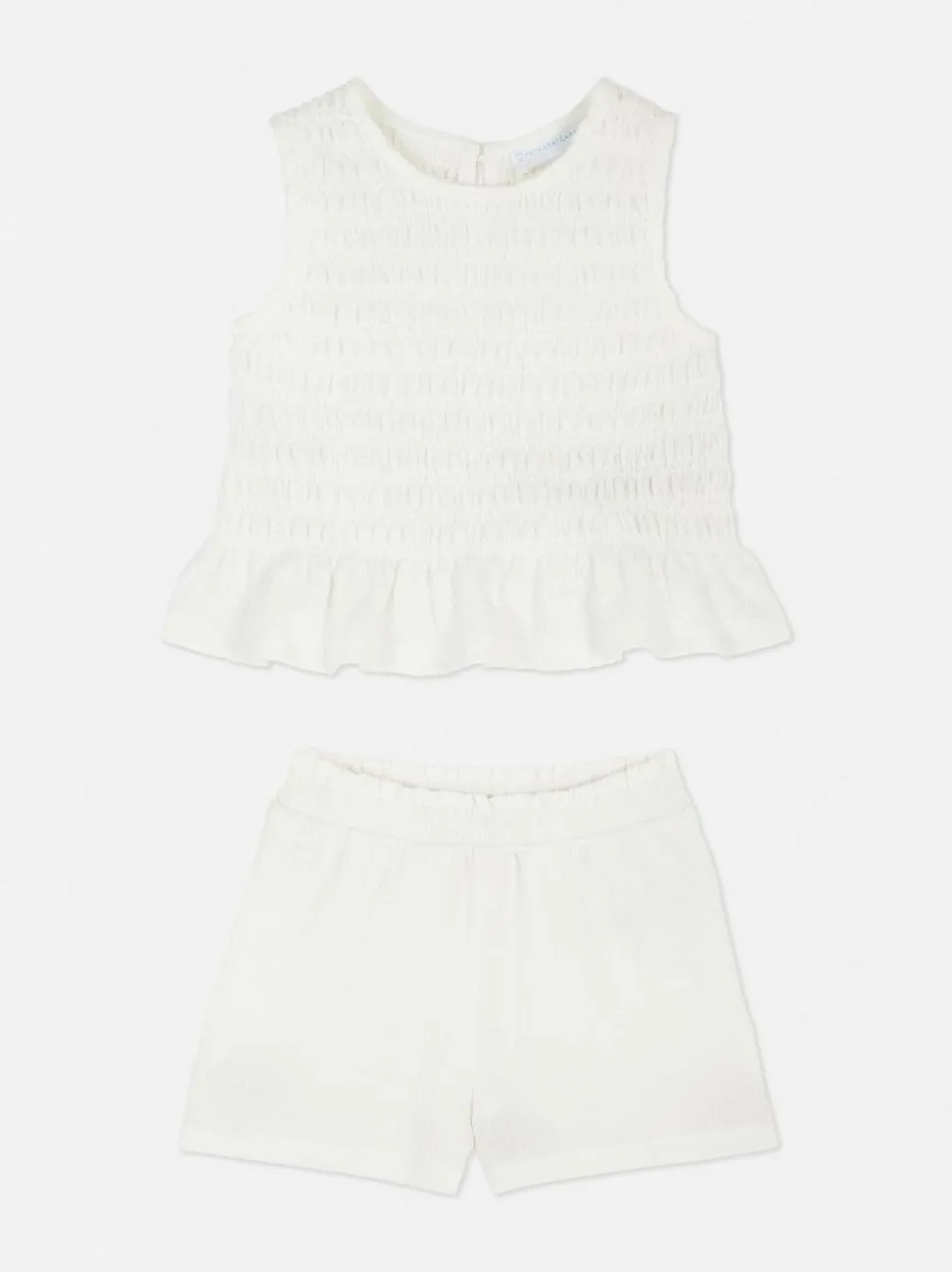 Zestaw z bluzką i szortami z marszczeniami