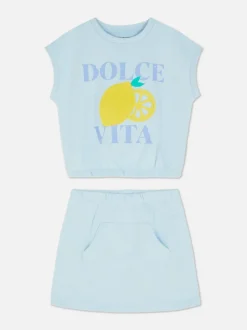 Zestaw z koszulką bez rękawów i spódnicą