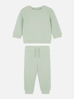 Zestaw z teksturowaną bluzą i spodniami dresowymi