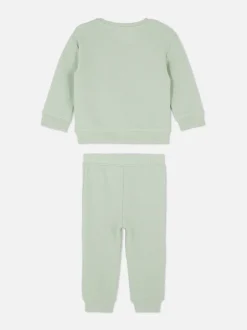 Zestaw z teksturowaną bluzą i spodniami dresowymi