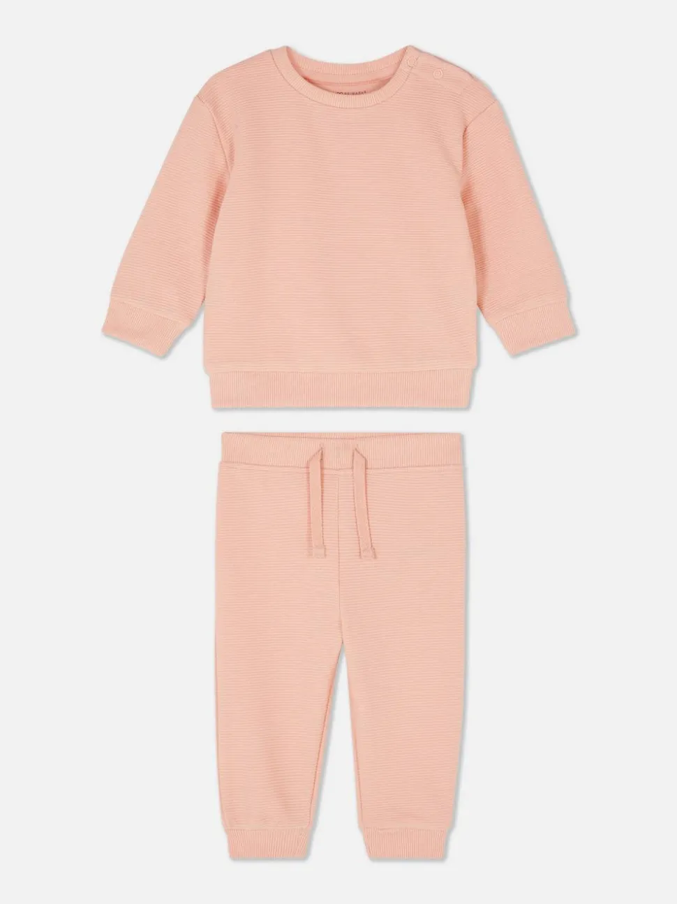 Zestaw z teksturowaną bluzą i spodniami dresowymi