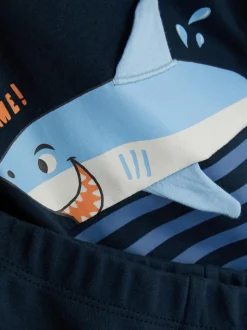 Zestaw z T-shirtem i szortami z motywem rekina