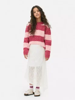 Asymetryczna spódnica midi z koronki