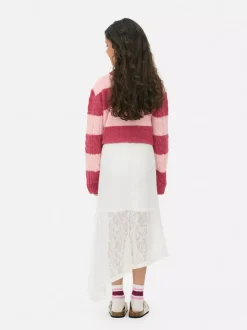 Asymetryczna spódnica midi z koronki