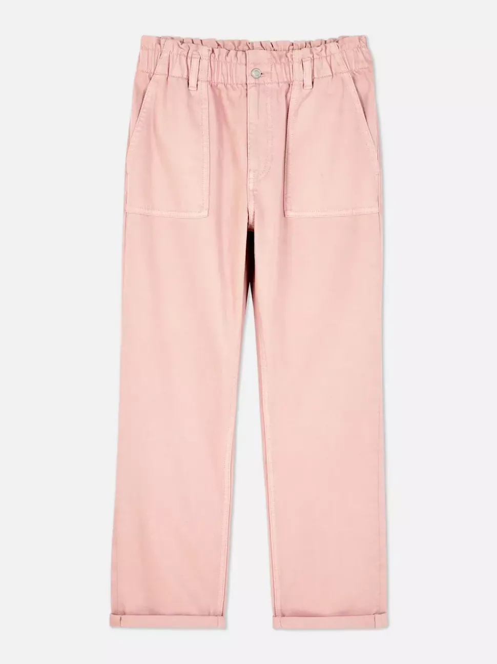 Bawełniane spodnie typu paper bag