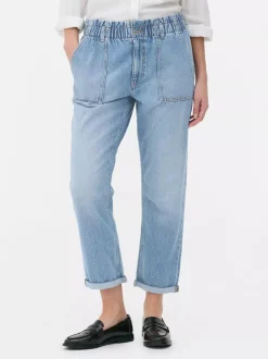 Bawełniane spodnie typu paper bag