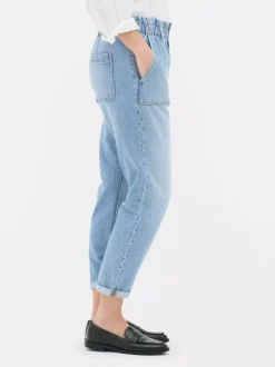 Bawełniane spodnie typu paper bag