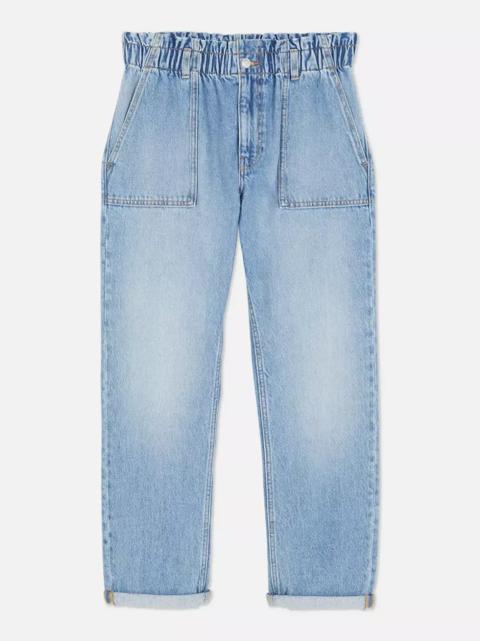 Bawełniane spodnie typu paper bag