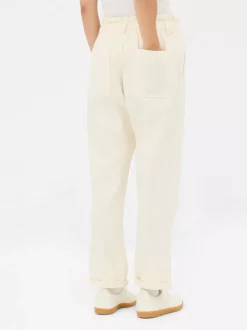 Bawełniane spodnie typu paper bag