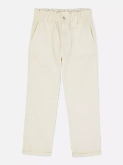 Bawełniane spodnie typu paper bag