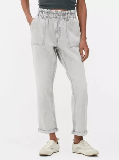 Bawełniane spodnie typu paper bag