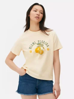 Bawełniany T-shirt z nadrukiem