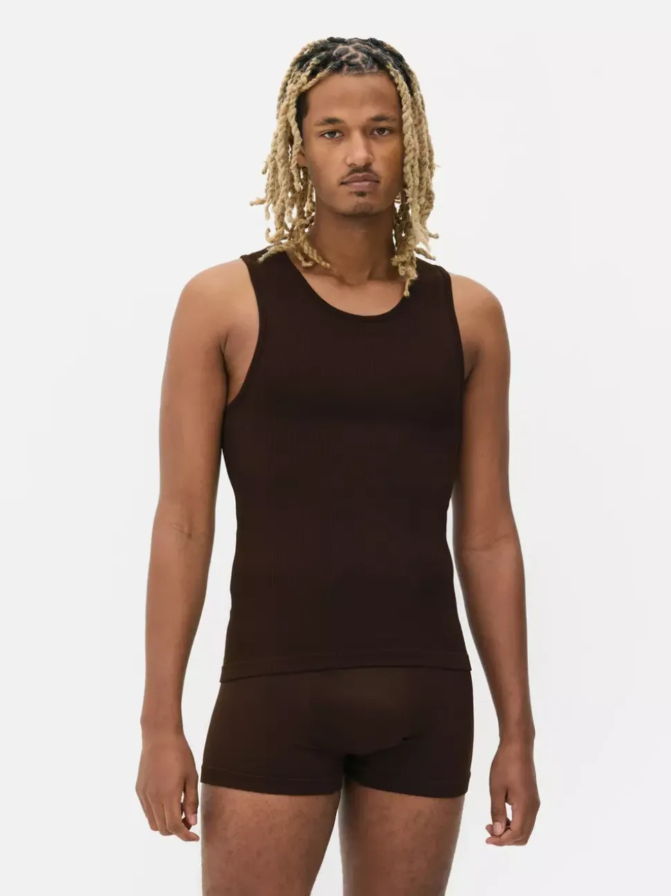 Bezszwowe prążkowane podkoszulki, 2 szt.