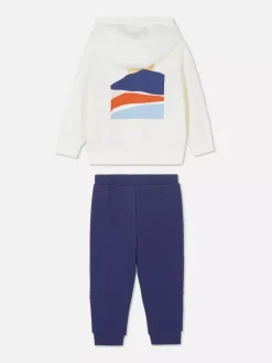 Bluza z kapturem i joggery z geometrycznym wzorem