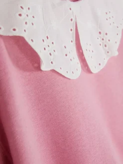 Bluza z okrągłym dekoltem i haftowanym kołnierzykiem