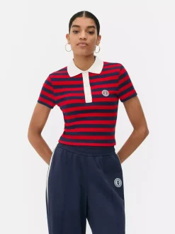 Bluzka w paski z kołnierzykiem Paula Echevarría