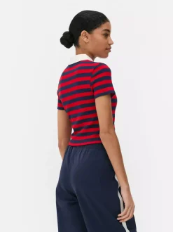 Bluzka w paski z kołnierzykiem Paula Echevarría