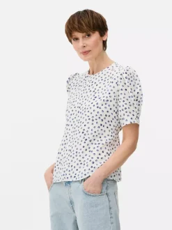 Bluzka z krótkim rękawem w kwiaty