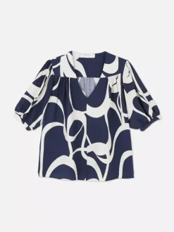 Bluzka ze wzorem w liście