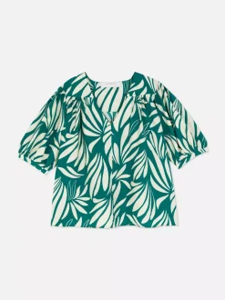 Bluzka ze wzorem w liście