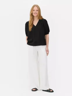 Bluzka ze wzorem w liście