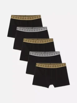 Bokserki z metaliczną gumką, 5 par