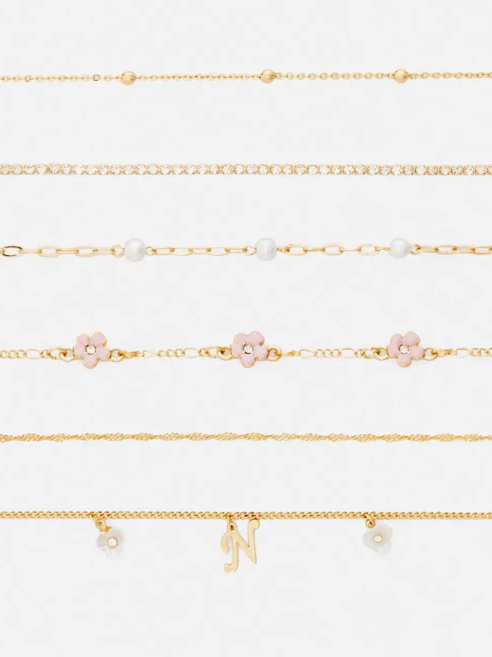 Bransoletki z inicjałem, 6 szt.