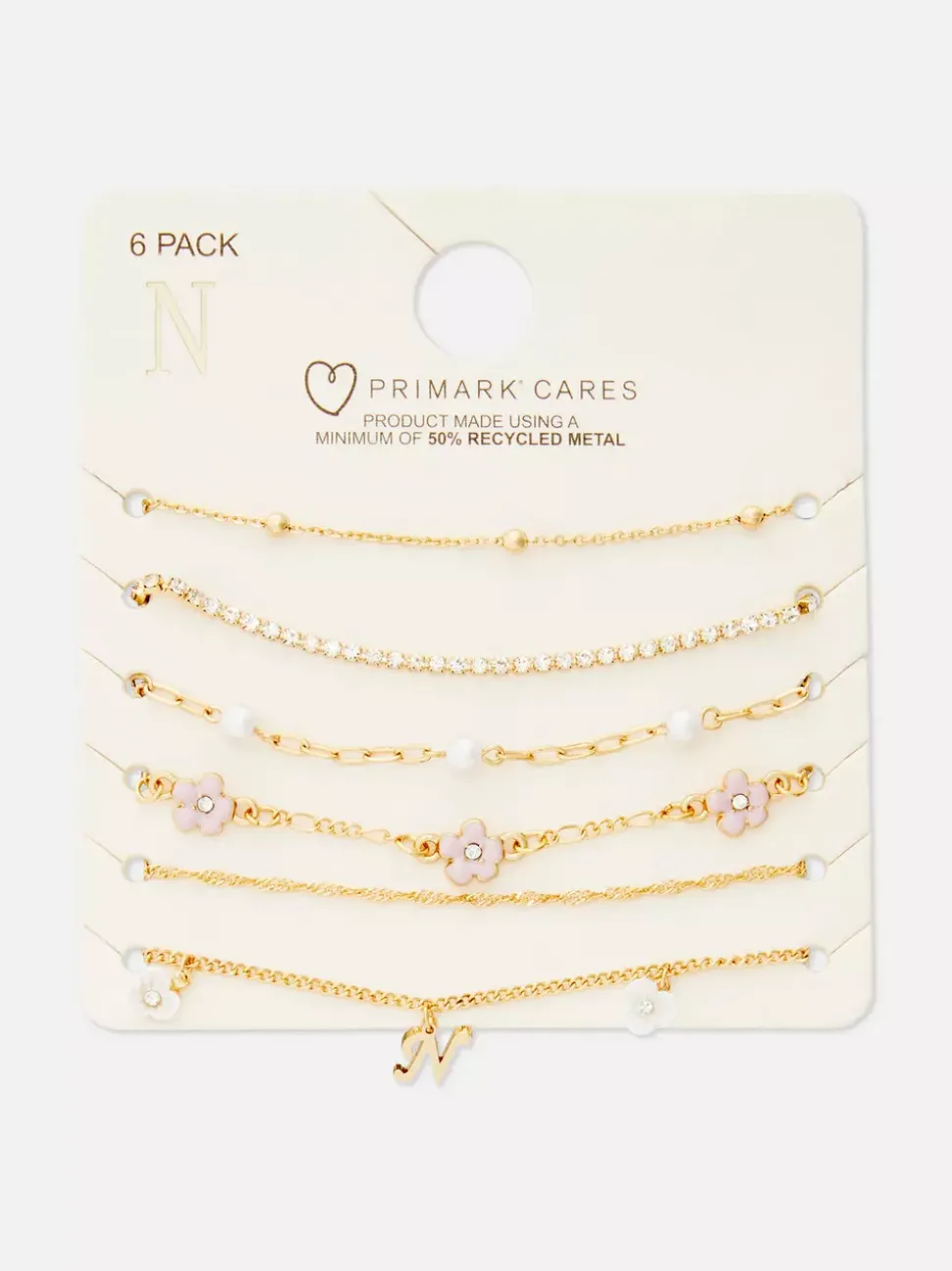 Bransoletki z inicjałem, 6 szt.