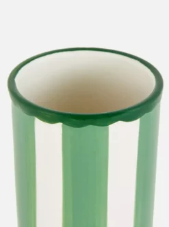 Ceramiczny kubek łazienkowy w paski