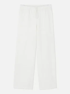 Ściągane sznurkiem spodnie dresowe z szeroką nogawką