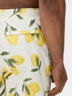 Ściągane sznurkiem szorty kąpielowe z motywem cytryn