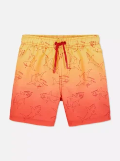 Ściągane sznurkiem szorty kąpielowe ze wzorem ombré